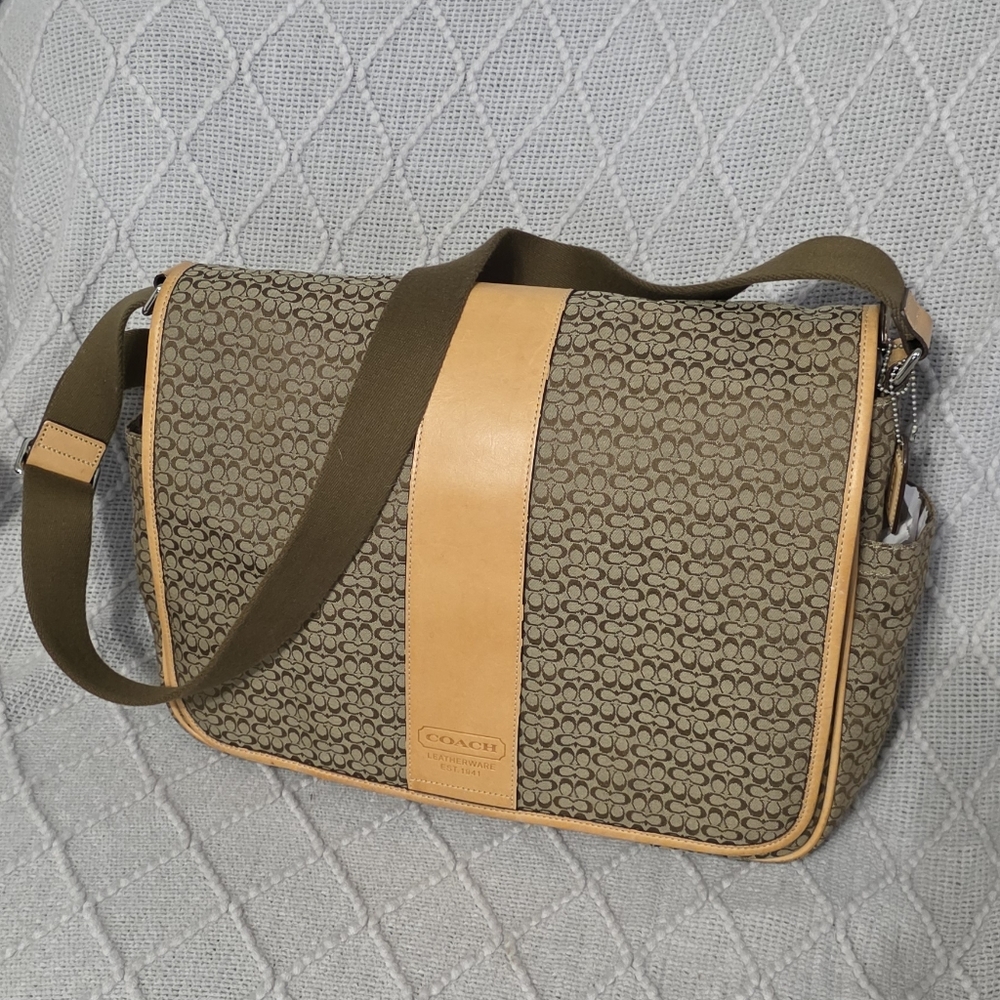 Coach Men's Messenger Bag in Brown and Tan